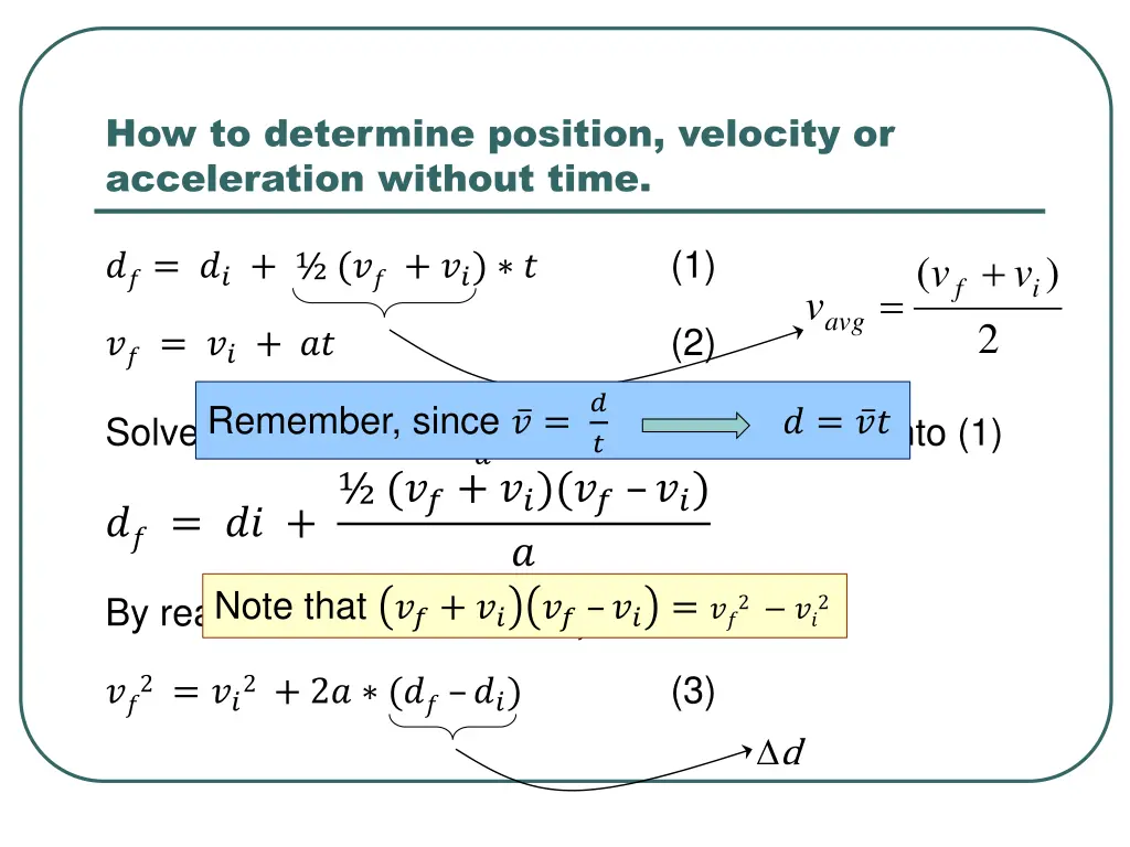 how to determine position velocity