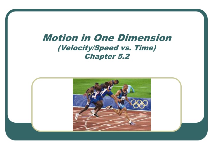 motion in one dimension velocity speed vs time