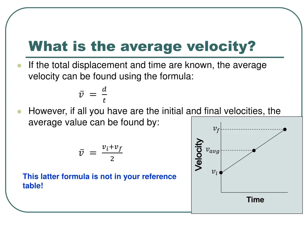 what is the average velocity
