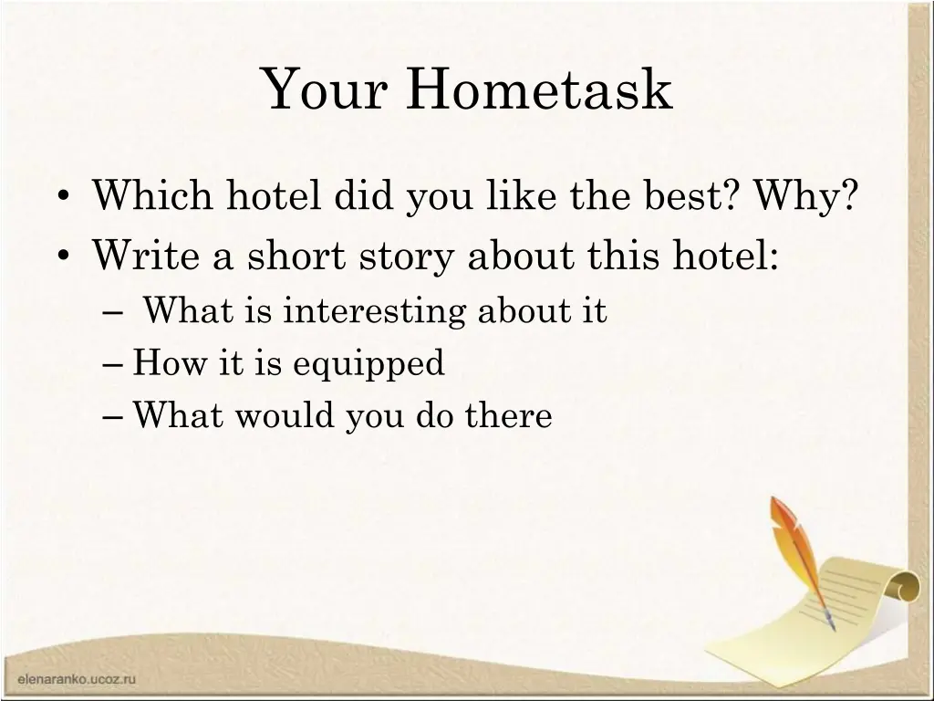 your hometask