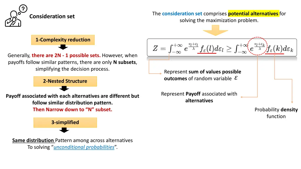 the consideration set comprises potential