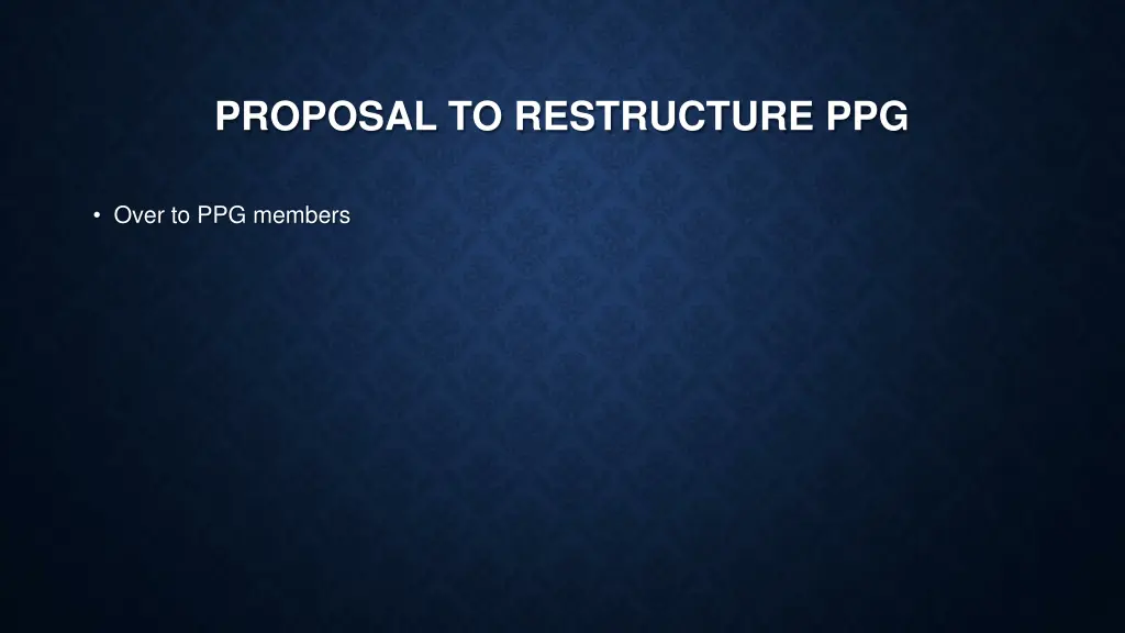 proposal to restructure ppg
