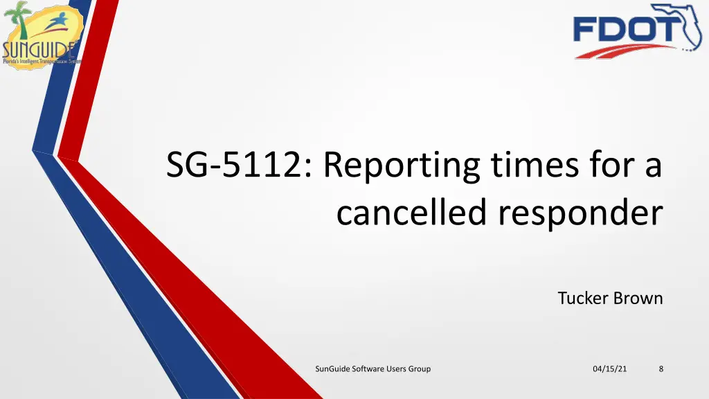 sg 5112 reporting times for a cancelled responder