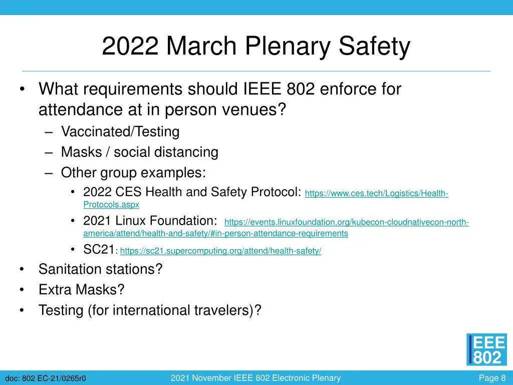 2022 march plenary safety
