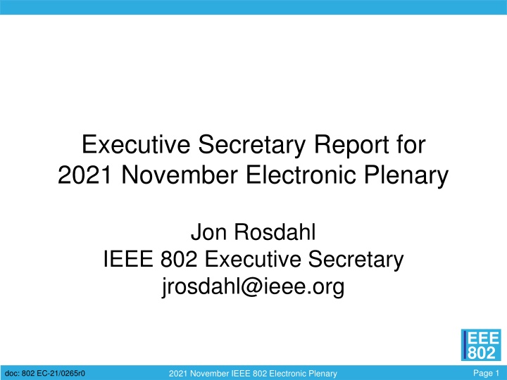 executive secretary report for 2021 november