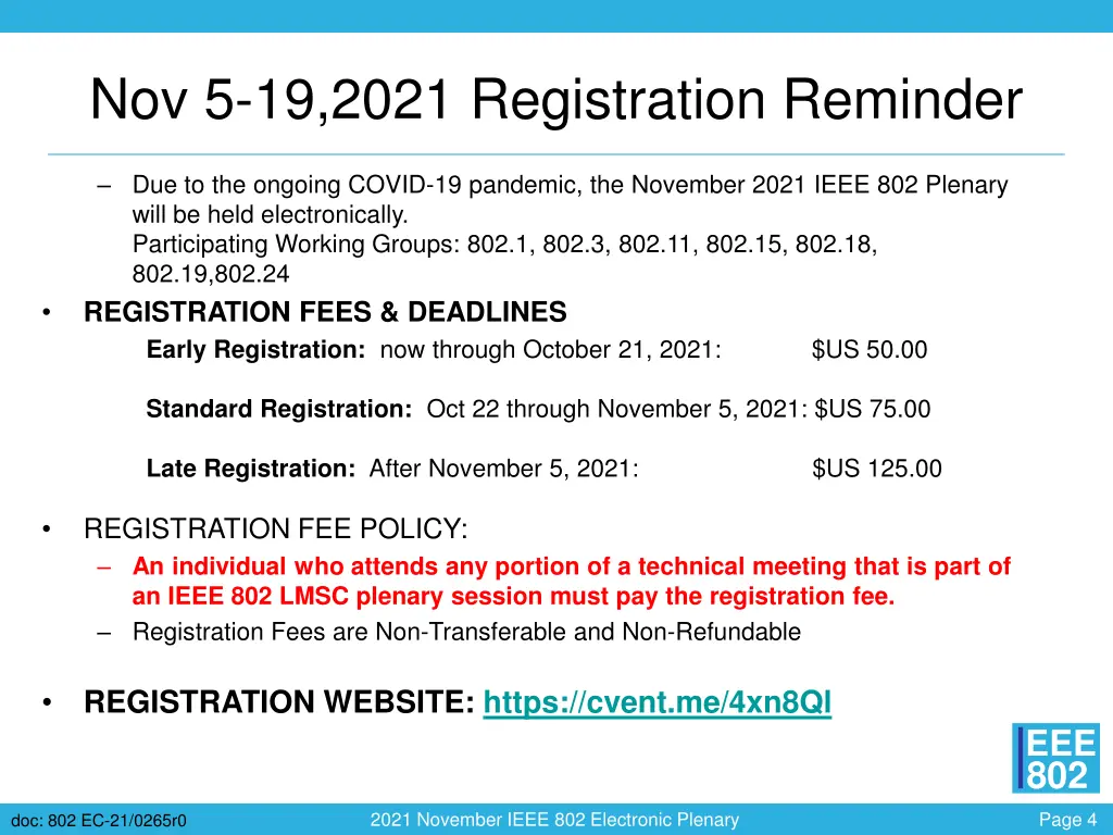 nov 5 19 2021 registration reminder