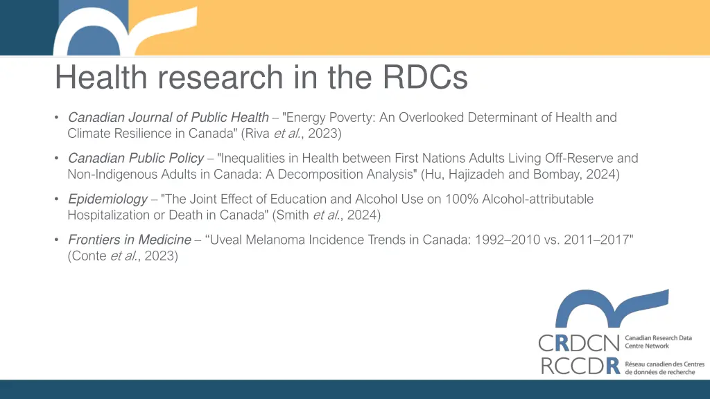 health research in the rdcs