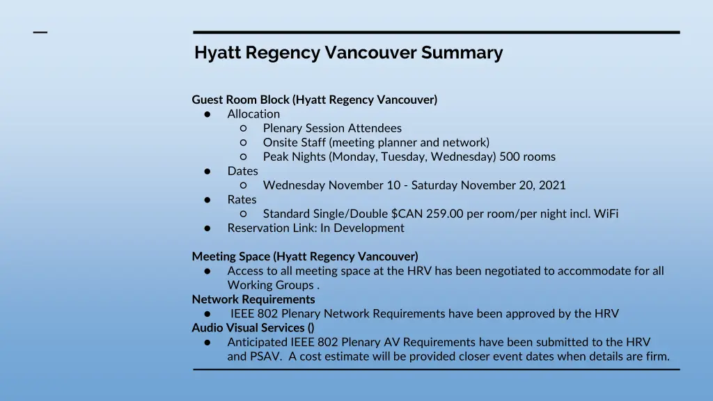 hyatt regency vancouver summary