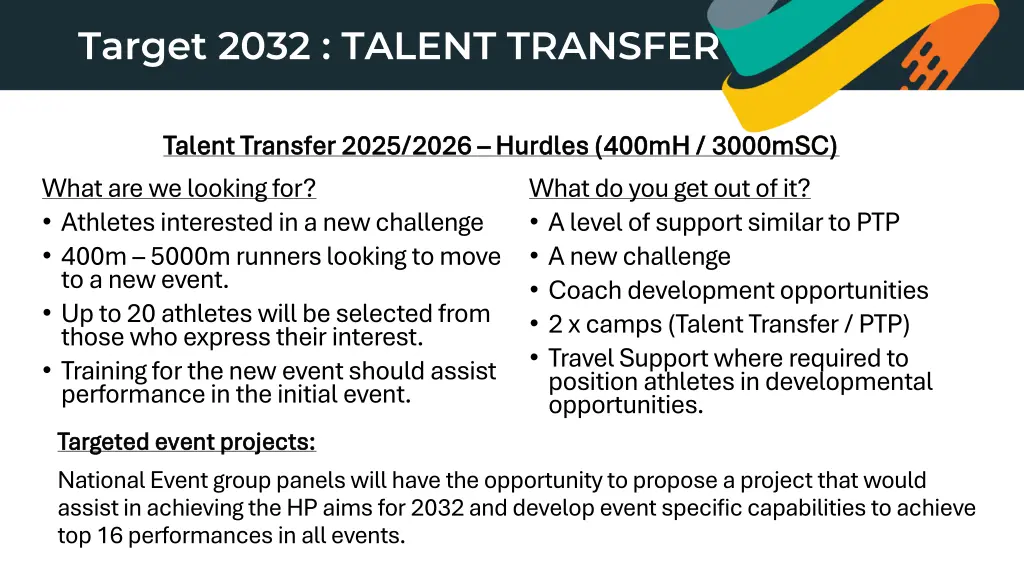 target 2032 talent transfer