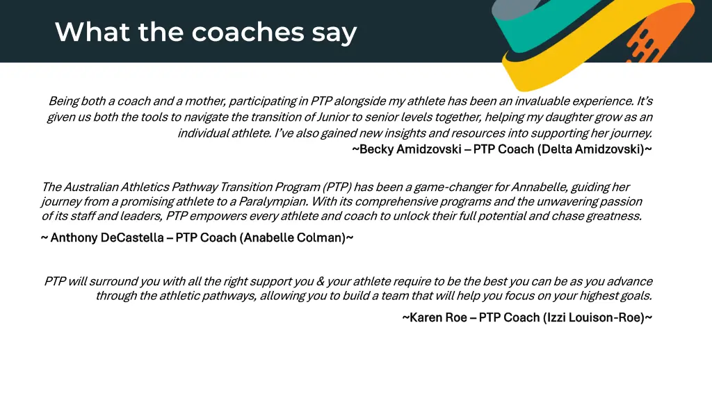 what the coaches say