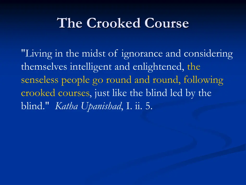 the crooked course