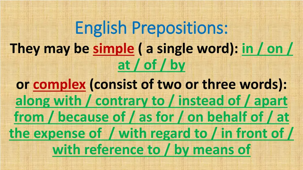 english prepositions english prepositions they