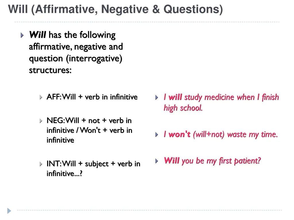 will affirmative negative questions