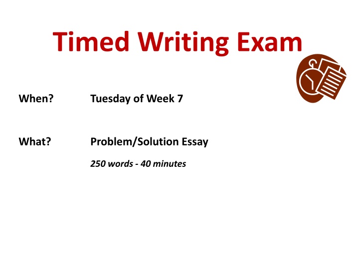 timed writing exam