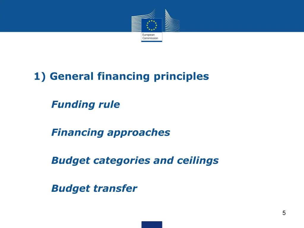 1 general financing principles