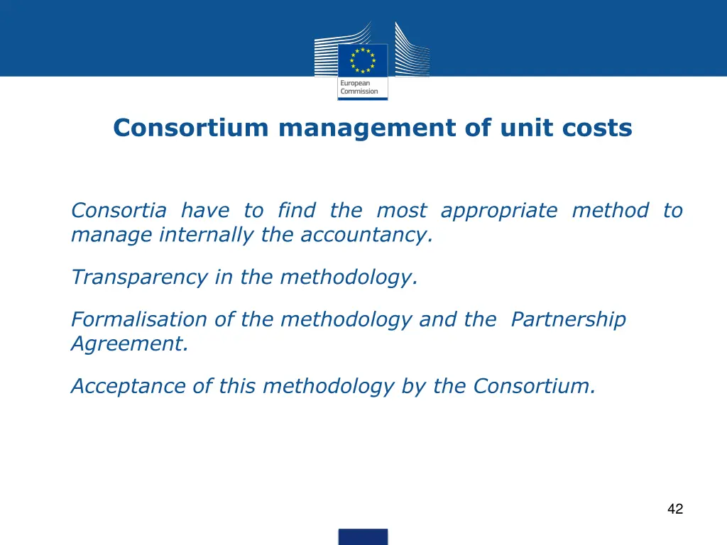 consortium management of unit costs