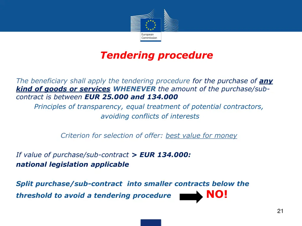 tendering procedure