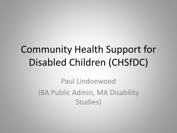 community health support for disabled children