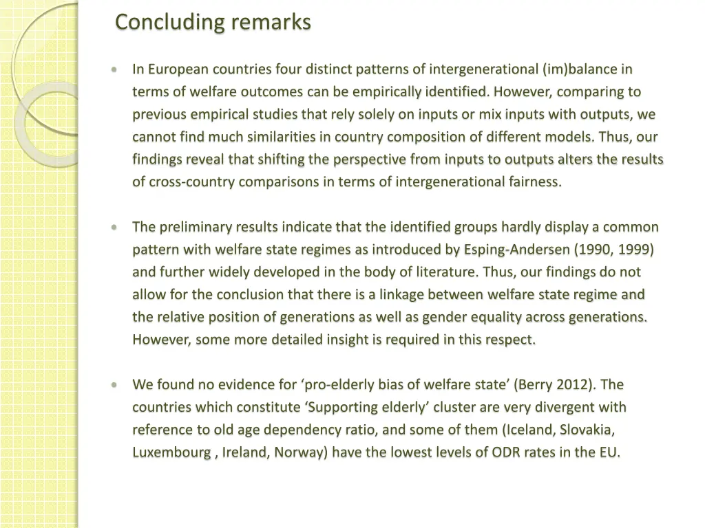 concluding remarks