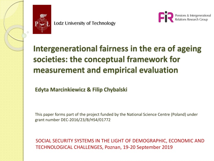 intergenerational fairness in the era of ageing