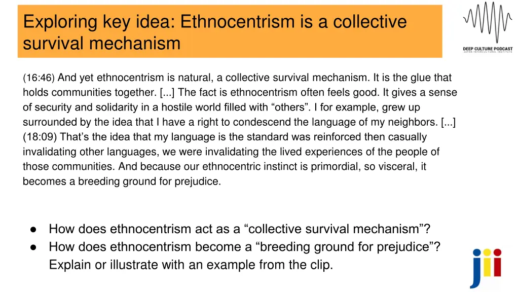 exploring key idea ethnocentrism is a collective