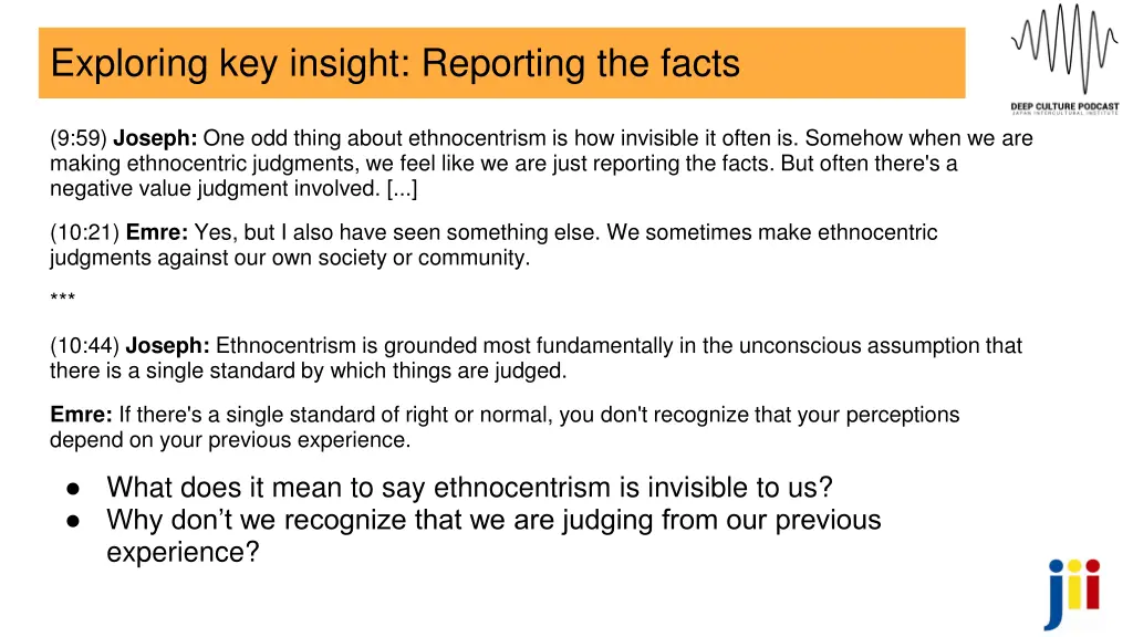 exploring key insight reporting the facts