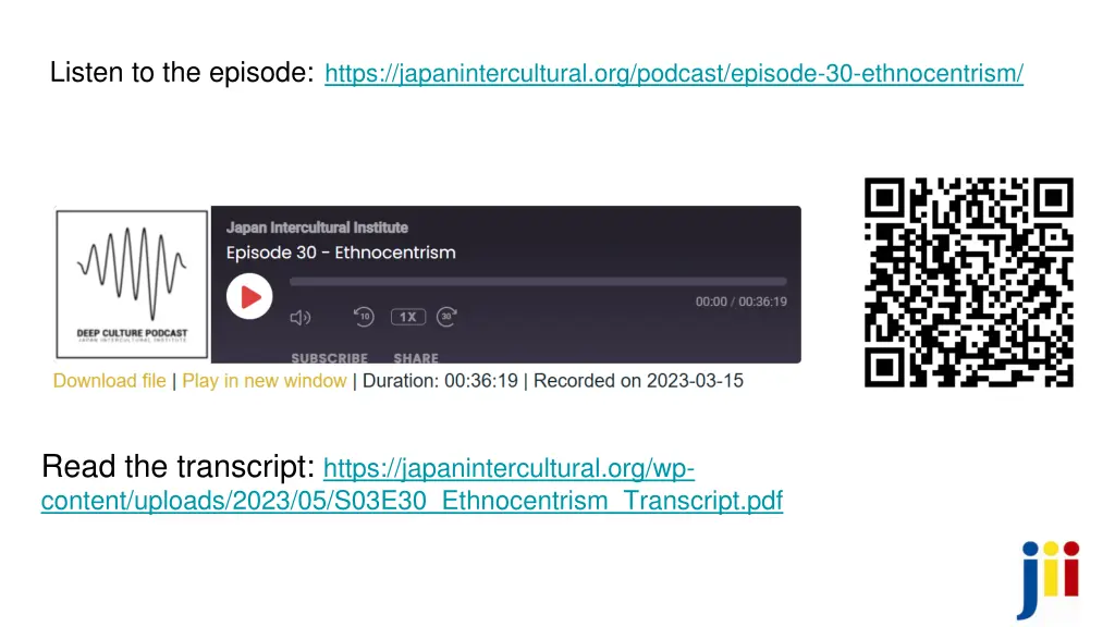 listen to the episode https japanintercultural