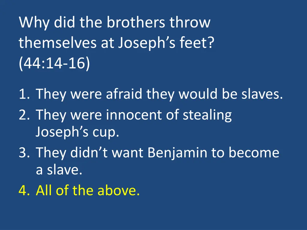 why did the brothers throw themselves at joseph 1