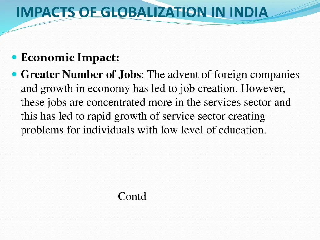 impacts of globalization in india