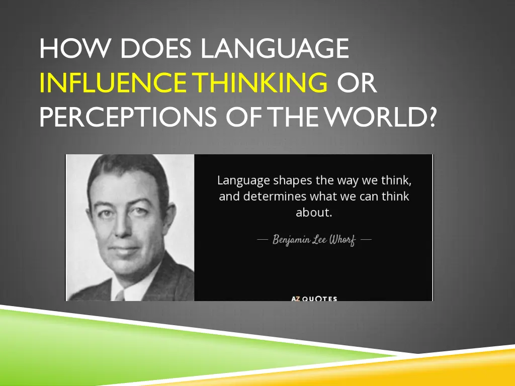 how does language influence thinking