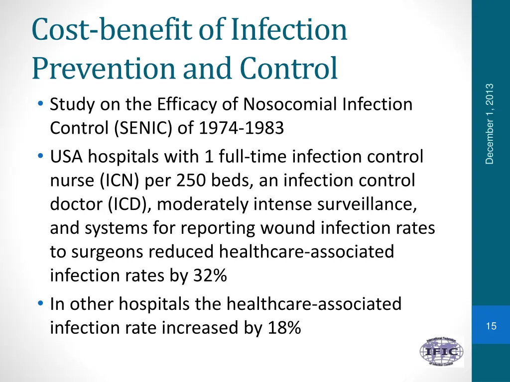 cost benefit of infection prevention and control