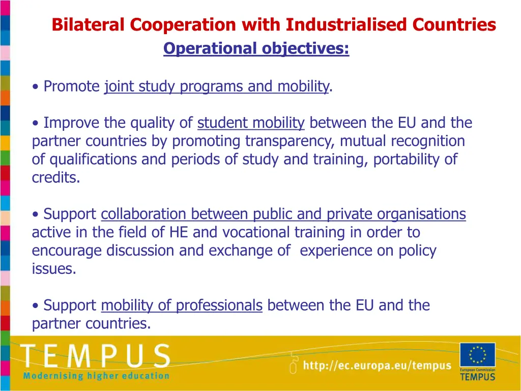 bilateral cooperation with industrialised 1