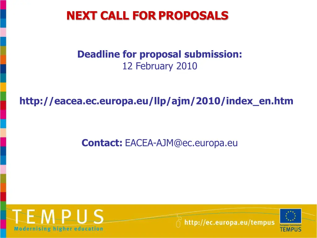 next call forproposals