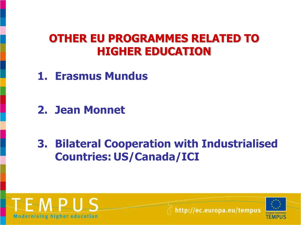 other eu programmes related to higher education