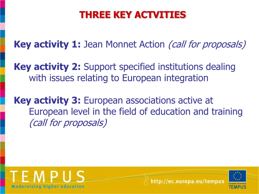 three key actvities