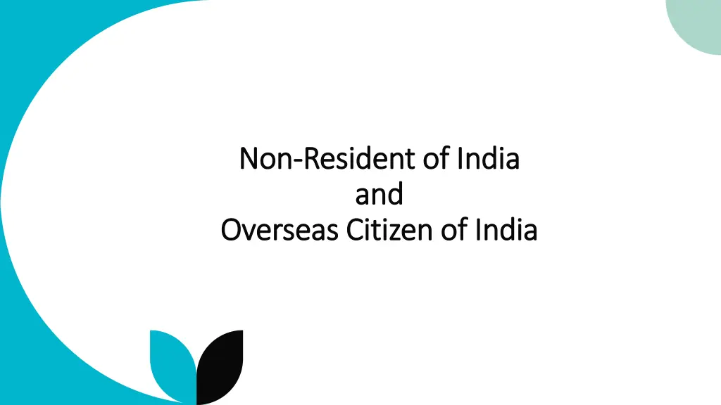 non non resident of india resident of india