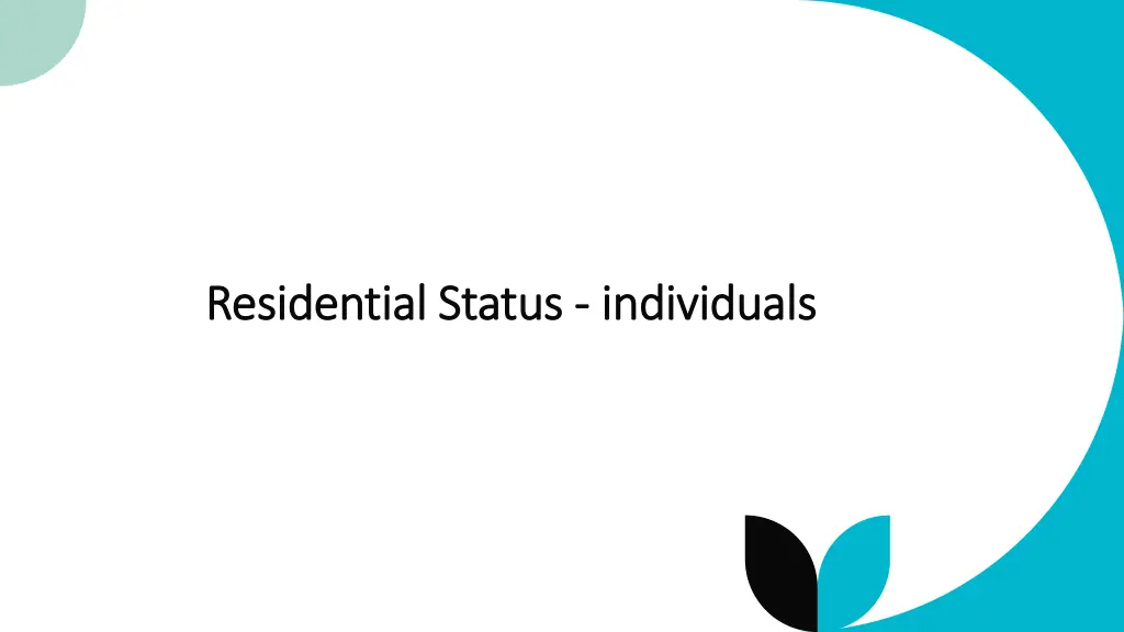 residential status residential status individuals