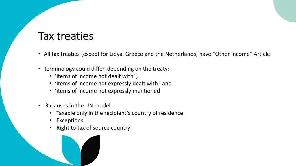 tax treaties tax treaties