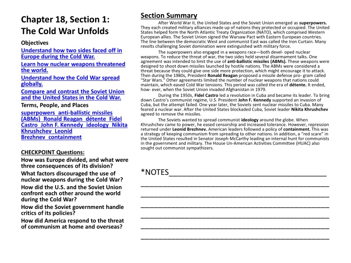 section summary after world war ii the united