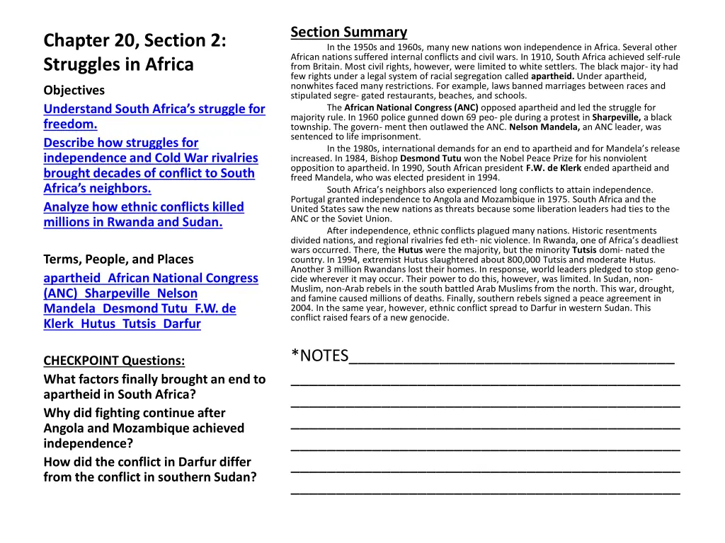 section summary in the 1950s and 1960s many