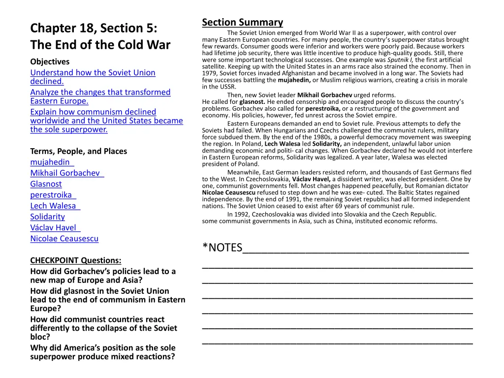 section summary the soviet union emerged from