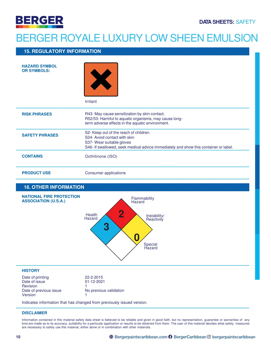 da tasheets safety 8