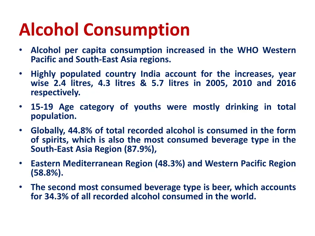alcohol consumption alcohol per capita