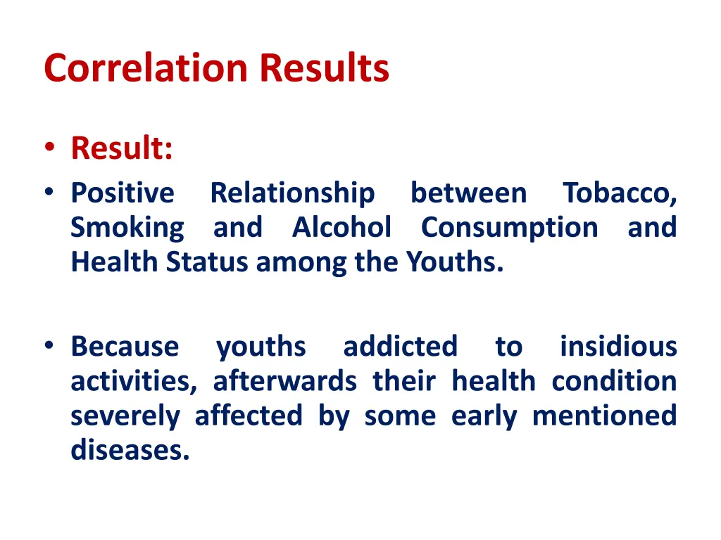 correlation results