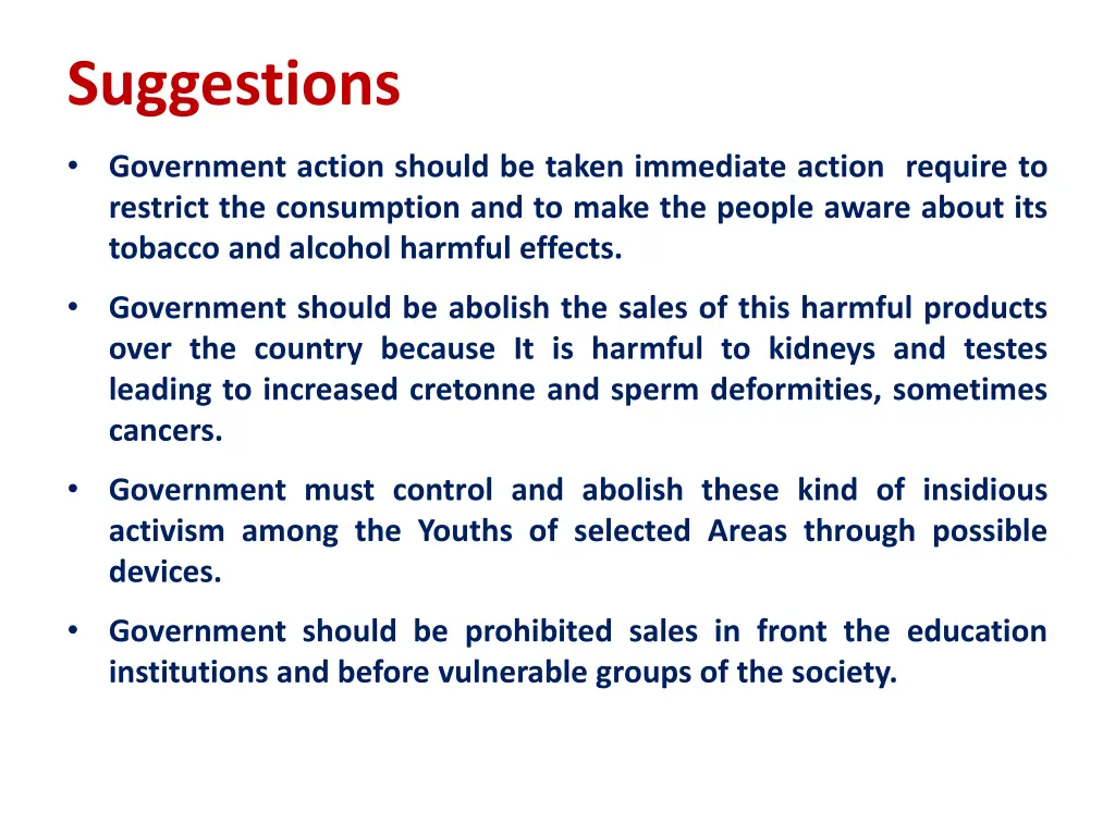 suggestions