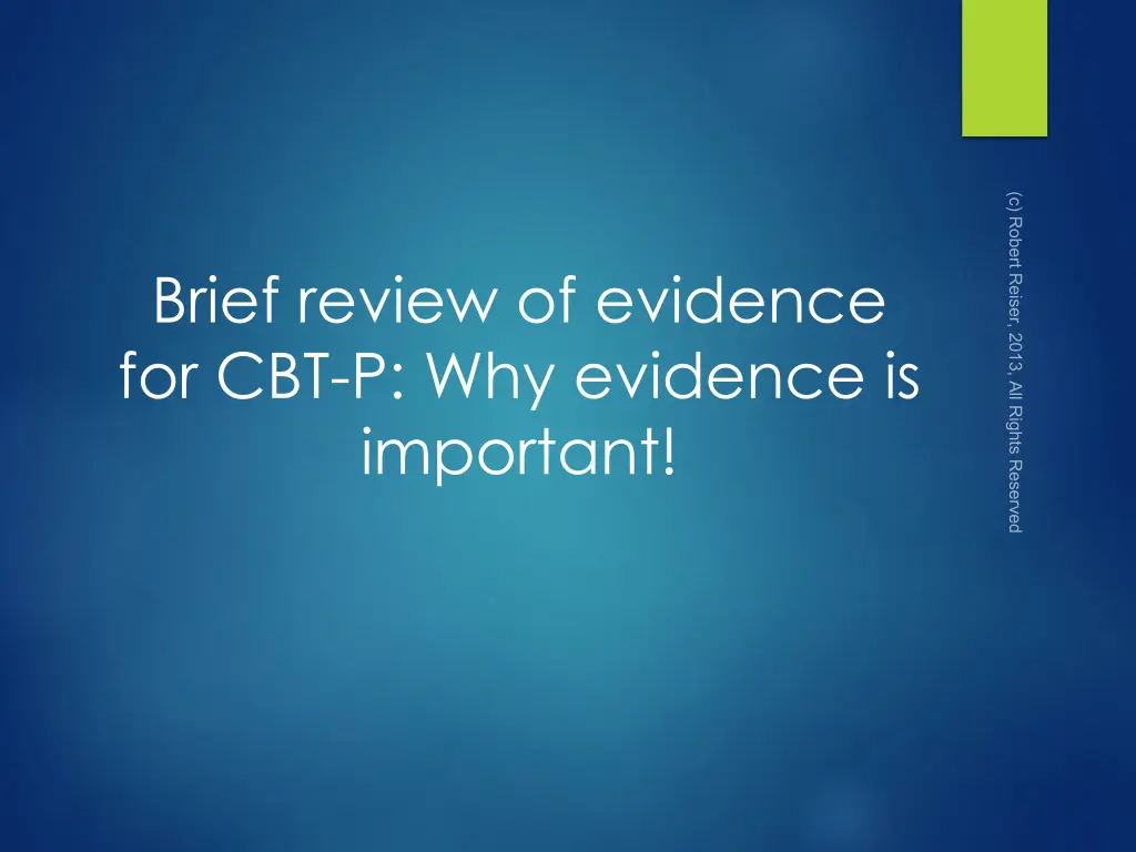 brief review of evidence for cbt p why evidence