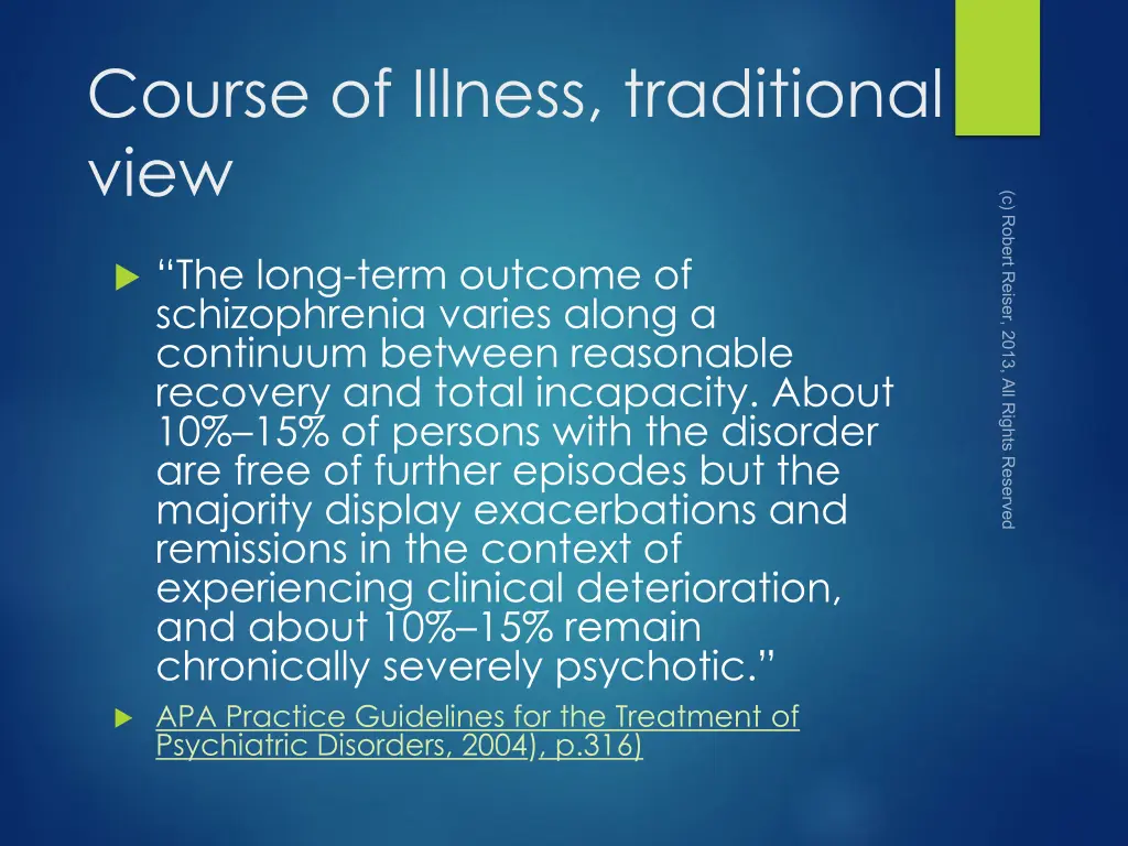 course of illness traditional view