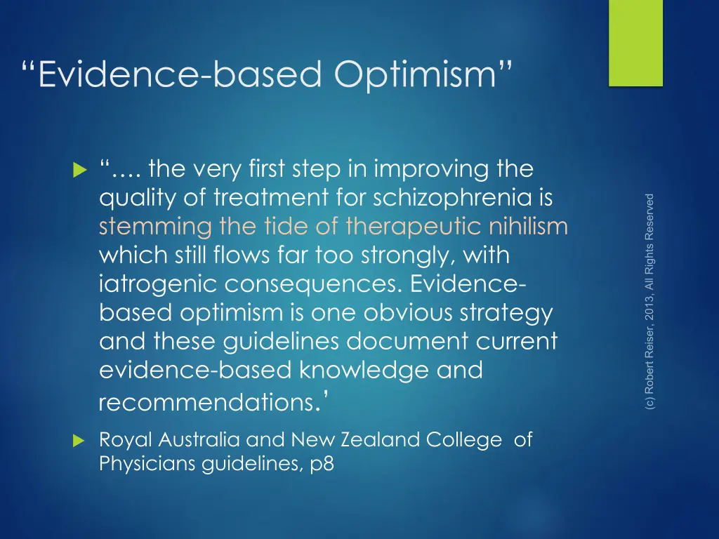 evidence based optimism