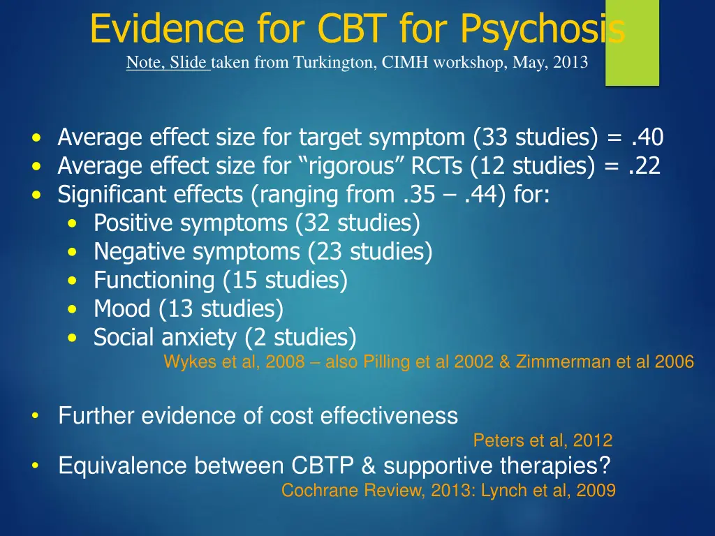 evidence for cbt for psychosis note slide taken