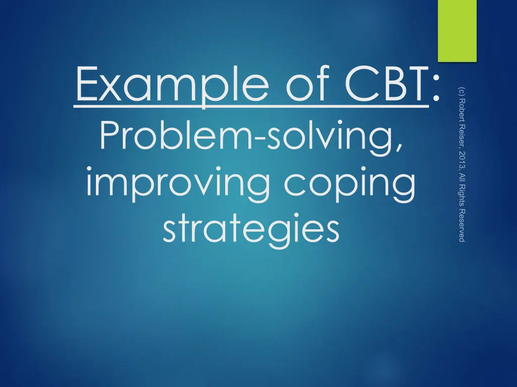 example of cbt problem solving improving coping